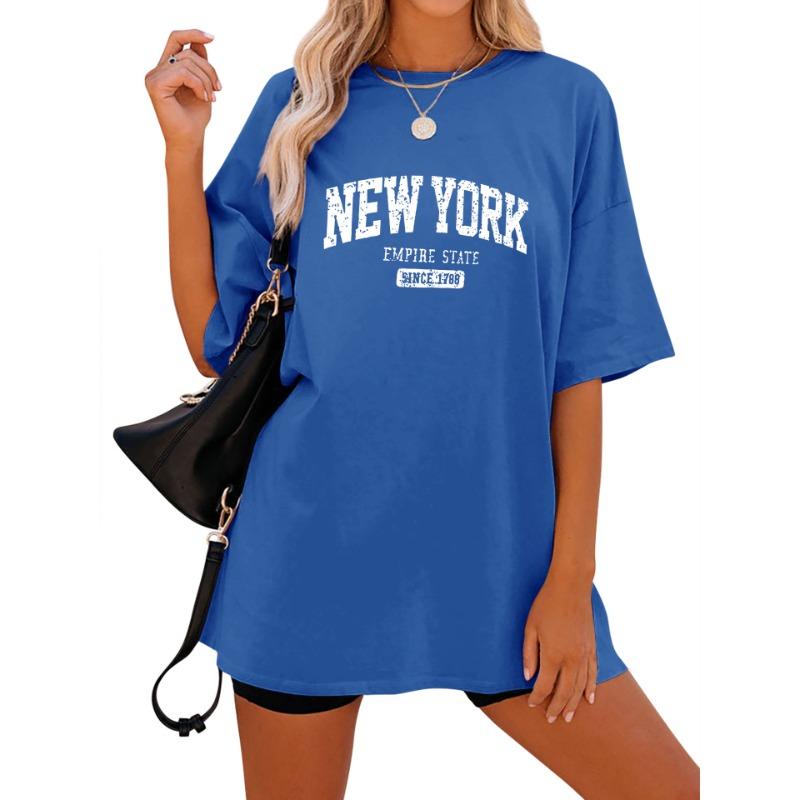 Women's Plus Size Casual V-Neck T-Shirt  Half Sleeve Letter Print Ladies T Shirts