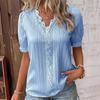 Summer 2023 Women's Fashion Hollow Short-Sleeved Shirt