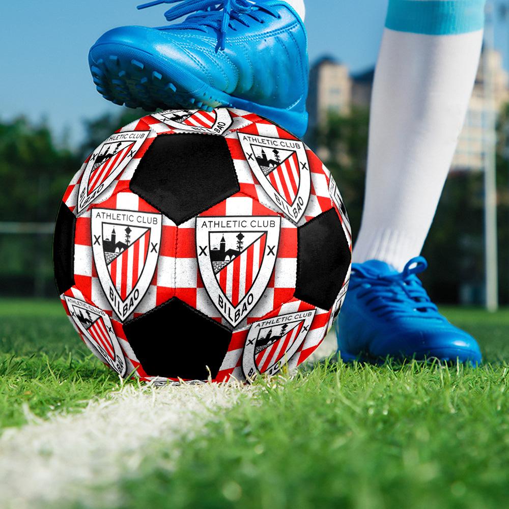 Pallone da Calcetto Indoor Athletic Club de Bilbao Colorato Cucito a Macchina PVC Misura 5 Allenamento di Squadra Pronto per la Competizione Durevole Rimbalzo Elevato Fantastico Regalo Sportivo
