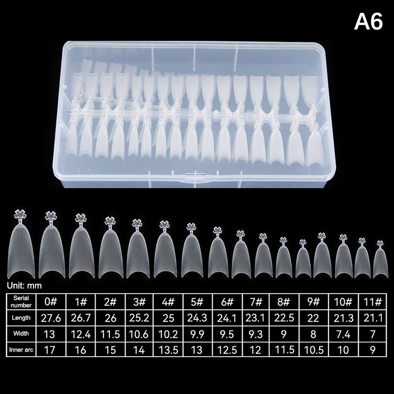 Clear Super D Arc Long Press on Nails Full Cover Gel Tips Nail Art Capsule Extensions for DIY Nail Salon