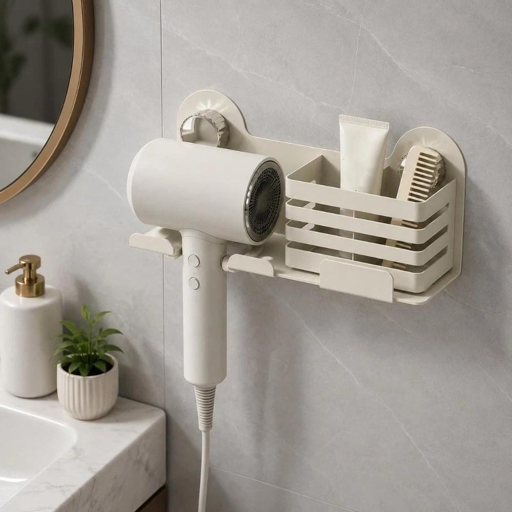 Space Saving Suction Cup Hair Dryer Holder No-Drill Hair Straightener Holder Salon Use