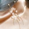 2026 Fashion Women Resin Flower Rhinestone Tassel Long Earrings Drop Dangle Earrings Wedding Party Jewelry Accessories Gifts