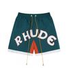 American Streetwear RHUDE Letter Knit Shorts Loose Fit Casual Hip Hop Style
