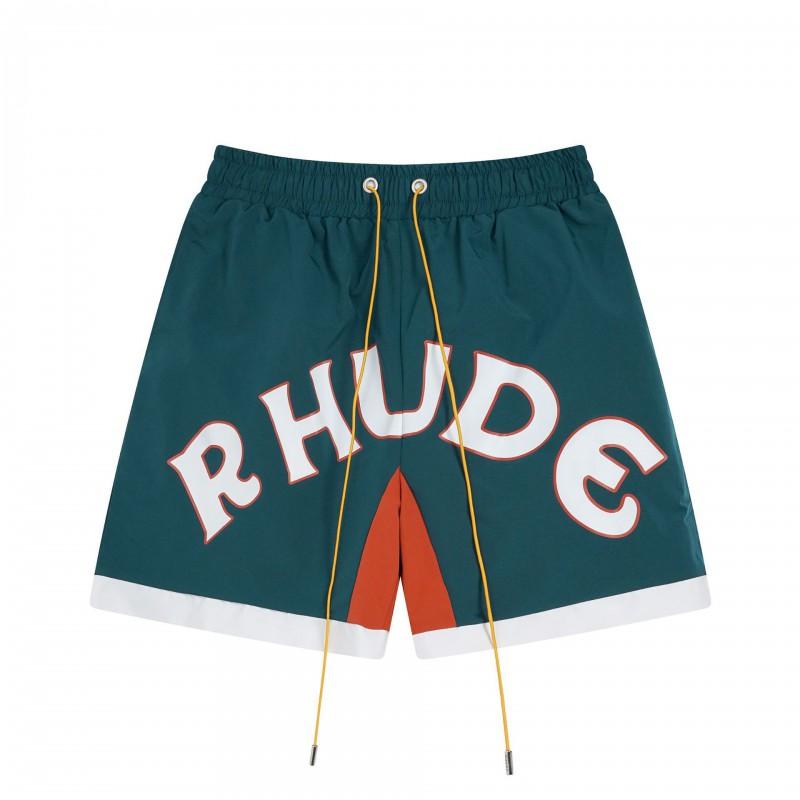 American Streetwear RHUDE Letter Knit Shorts Loose Fit Casual Hip Hop Style