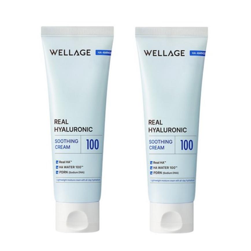 WELLAGE Real Hyaluronic Soothing Cream Intensive Hydrating & Soothing Moisturizer 80ml