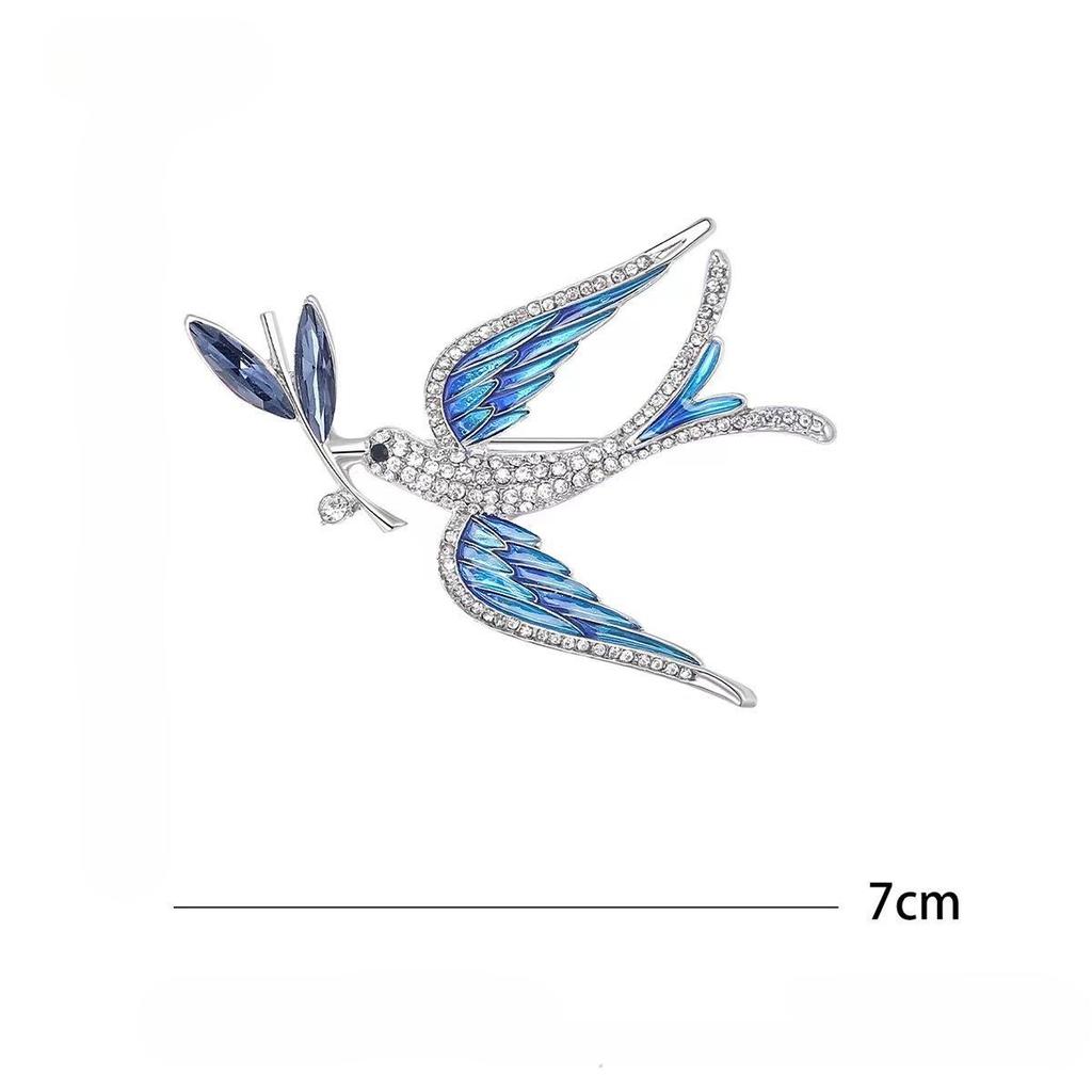 1PC Broches de pomba brilhantes para mulheres unissex pinos de orelha de trigo