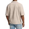 Men's basic stand,up button collar short,sleeved shirts