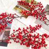 Artificial Holly Berries No-Maintenance Long-Lasting Beauty Realistic Texture Red Berries Flexible Shape Faux Berries Home Decor