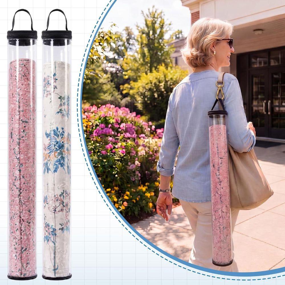 Clear Transparent Tube Bag Portable Zipper Storage Bag for Card Game Mat Round Storage Tube