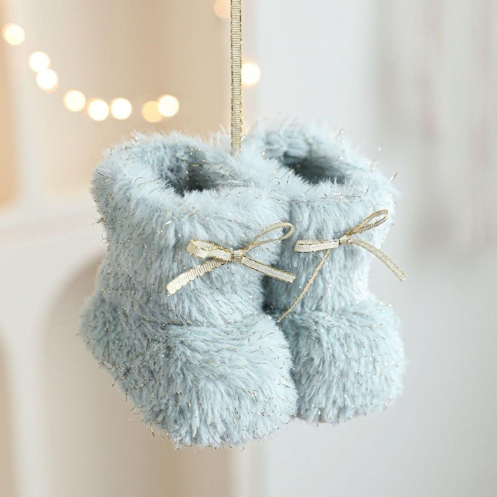 Mysig Textur Tyg Hängande Dekoration Plysch Plyschskor Hänge Juldekoration Semesterpresent