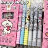 Cute Floral Press Pen Set 0.5mm Head Black Speed Dry Neutral Pen Student Stationery Cartoon Colorful Signature Cute Floral Pen