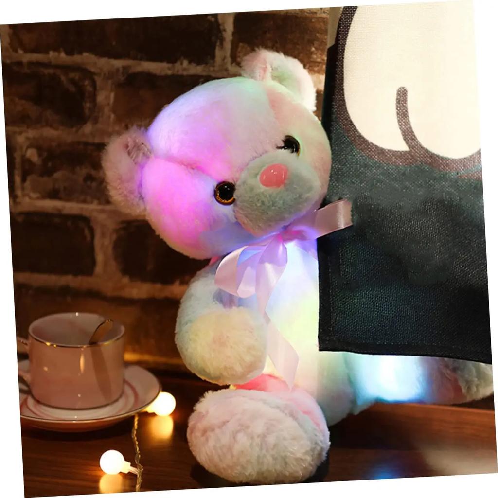 28cm LED Light Luminous Teddy Bear Plush Toys Colorful Glowing Teddy Bear Plushies Dolls Stuffed Animals for Girls Kids Birthday