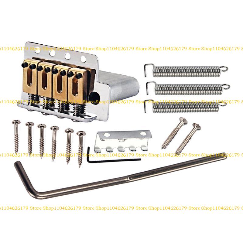 A1A2 Electric Guitar Tremolo Bridge Kit Guitar Tremolo Bridge System 4-String Cigar Box Guitar Replacement Parts Durable