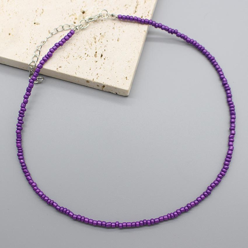 Simple Seed Beads Choker  Women Korean Fashion Charm Colorful Handmade Boho Collar Chain Neck Necklace Femme Jewelry  Gift
