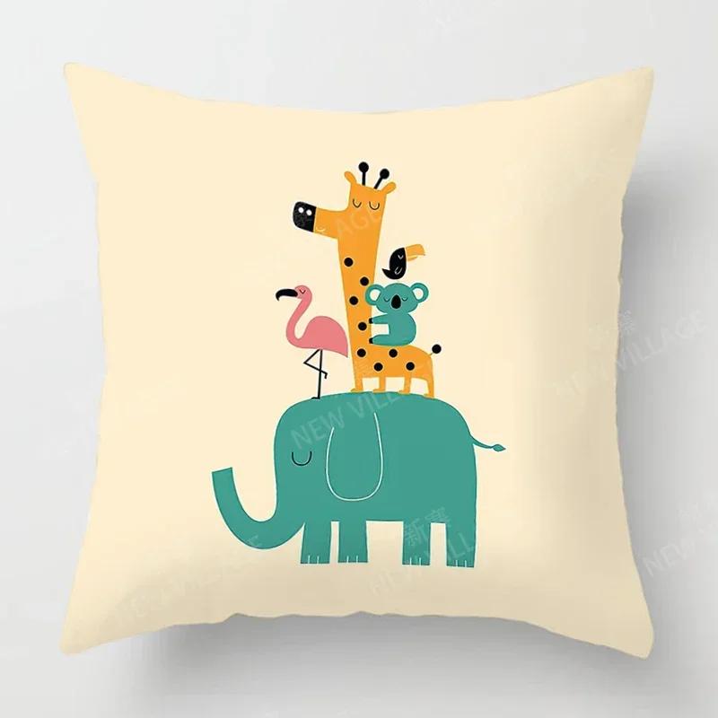 Nordic Home Decor Throw Pillowcase Sofa Cushion Cover Modern Living Room Child Kawaii Cartoon