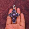 Awesome Amethyst Cross Shape Gemstone Pendant: 925 Sterling Silver Handmade Pendant Necklace Jewelry