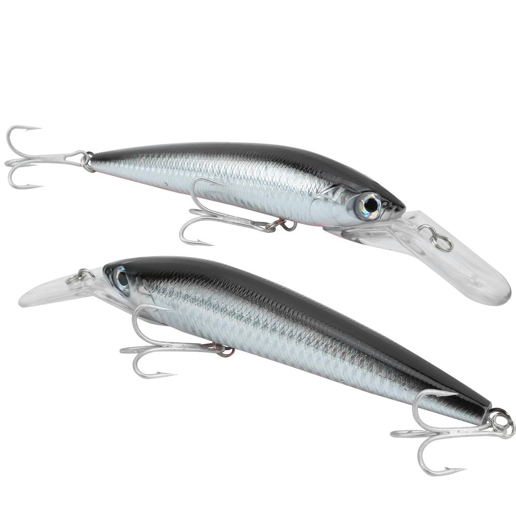2Pcs Plastic Artificial Simulation Deep Diving Minnow Lure Bait Fishing Accessory4#