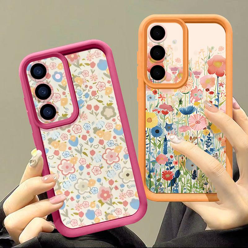 Pastoral Wildflower Case For Samsung S26 S25 Ultra S24 S23 S22 S21 FE A18 A54 A55 A16 A26 A36 A56 A17 A27 A37 A57 5G Shockproof Bumper Cover