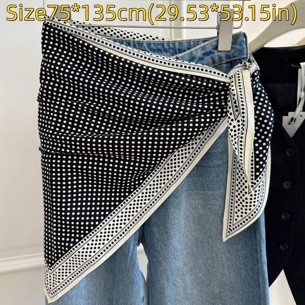 Multi-functional Floral Triangle Scarf Matching Pants Decorative Headscarf New Waist Belt  Summer