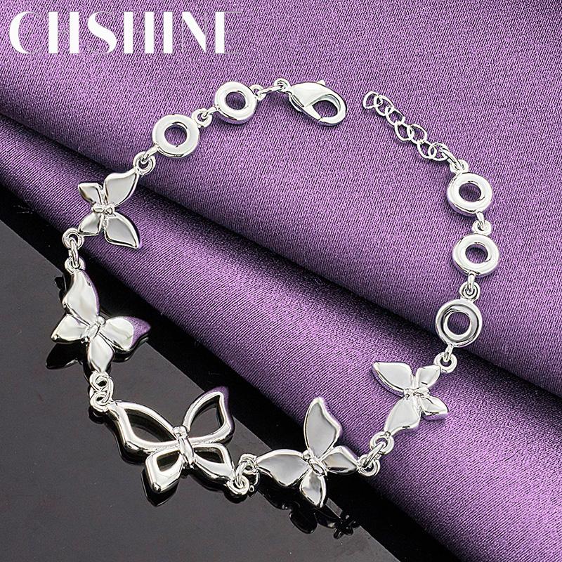 CHSHINE 925 Sterling Silver Butterfly Bracelet For Women Charm Jewelry