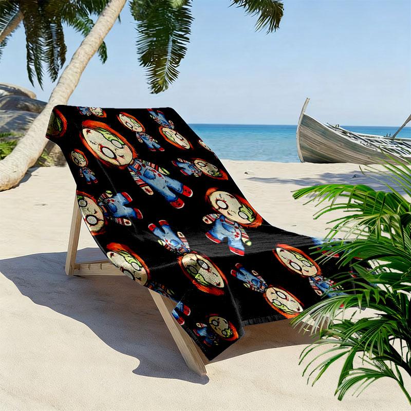Chucky Print Strandtuch, Großes Weiches Schnelltrocknendes Handtuch für Strand Camping Schwimmen