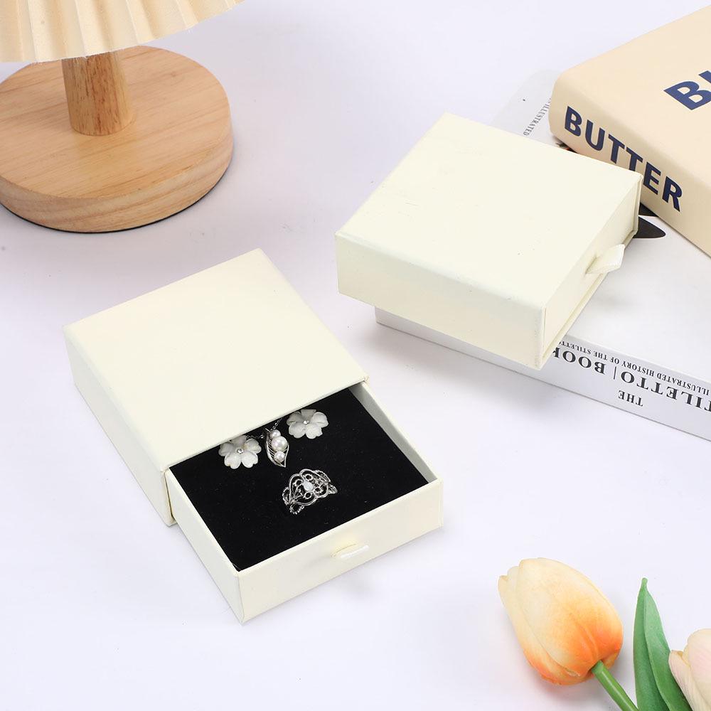 Rectangular Hard Cardboard Jewelry Box for Necklace, Ring, or Bracelet Gift Packaging