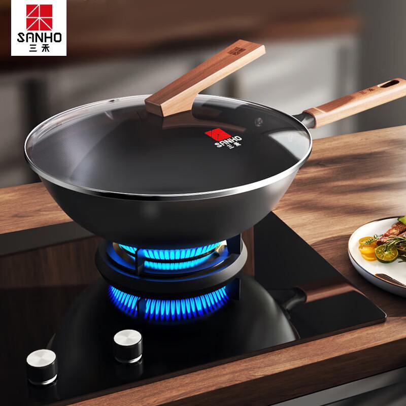 Sanhe 32cm Non-Coated Iron Wok