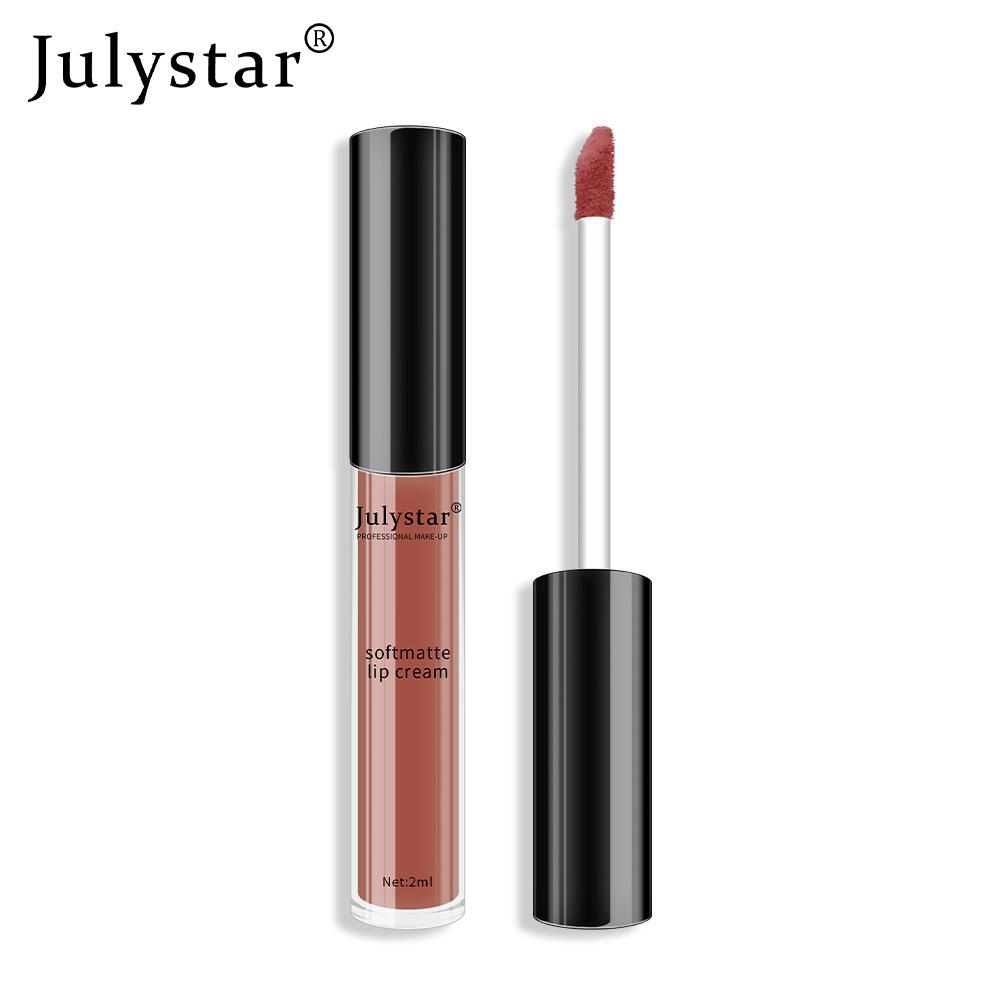 Julystar Is Not Easy To Fade and Not Easy To Stick To The Cup Matte Lip Glaze European and American Lip and Cheek Dual-purpose Lip Gloss