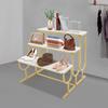 Stylish 3-Tier Shelf with Gold Finish, Large Display Space 31.5x28.3x31.5 In, Supports up to 110 lbs for Storage & Organization
