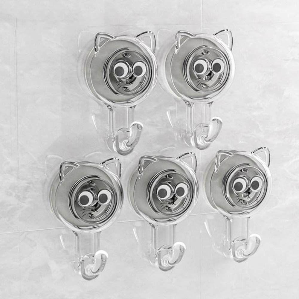 

2Pcs Punch Free Wall Hanging Clothes Hook Plastic Towel Hanger Suction Cup Hook Bathroom прозрачный