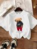 Bear Wearing Mask Printing TShirt Womens Basics ONeck T Shirts Comfortable Loose Short Sleeve Tops Summer Soft Woman Clothes