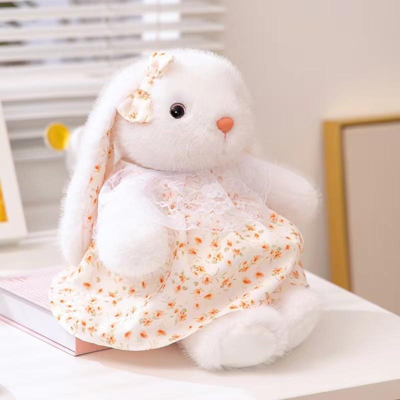 

Skirt Flower Wear Rabbit Plush Toy Cute Animal Stuffed Doll Kids Gift Birthday белый