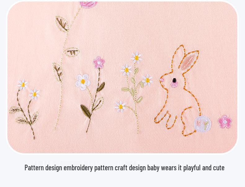Little Maven European-Style Autumn Girls' Cartoon Bunny Floral Outfit