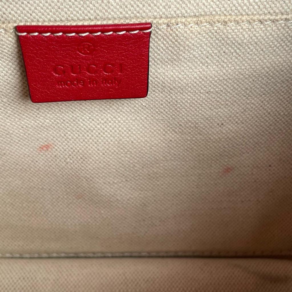 Gucci Dionysus Bamboo Handbag Leather Red Women 448075 Used