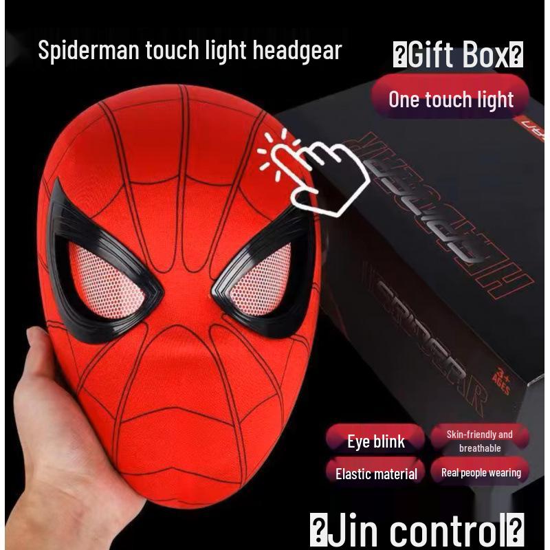 Remote-Control Spider-Man Mask with Blinking Eyes and Lights for Cosplay