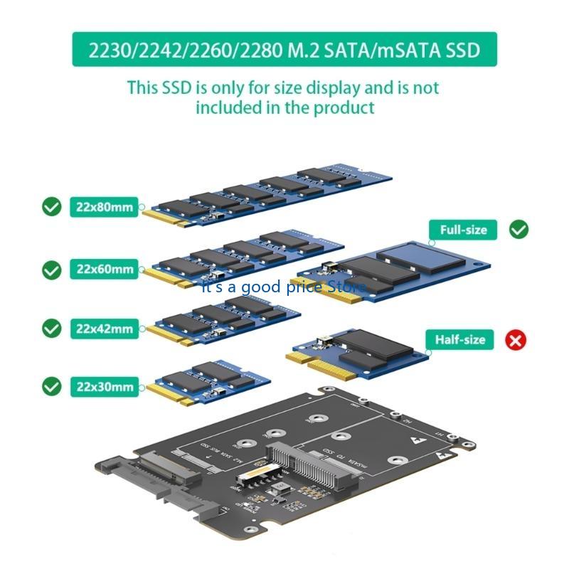 Multiple Purpose M.2 NGFF + mSATA To SATA3.0 Conversion Card with Construction for Computer Enthusiasts