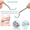 7pc/1set Stainless Steel Toothpicks Pocket Set With Keychain Reusable Metal Teeth Cleaner Tools Portable Nursing Care Tools
