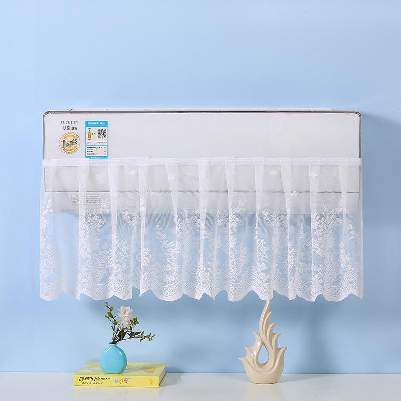 Biely čipkovaný kryt na klimatizáciu 1,5 HP - Elegantná ochrana proti prachu a vetru do spálne.