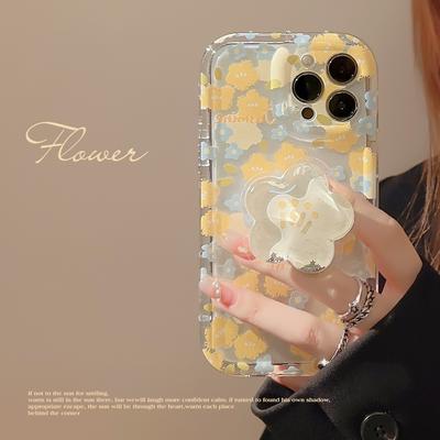 Conchiglia Floreale per Iphone16 per Apple 15promax Custodia per Cellulare 13 Sabbie Mobili Supporto 11 Trasparente 14 Piccolo Fresco