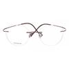 Rimless Oval Shiny Wine Red SmaRtbuy Collection Hayat Rt 006a C8 Fashion Unisex Eyeglasses