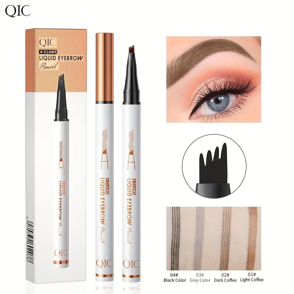 Matita per sopracciglia liquida a quattro punte Trucco impermeabile, senza sbavature, a lunga durata, Matita per sopracciglia incisa che non lascia segni