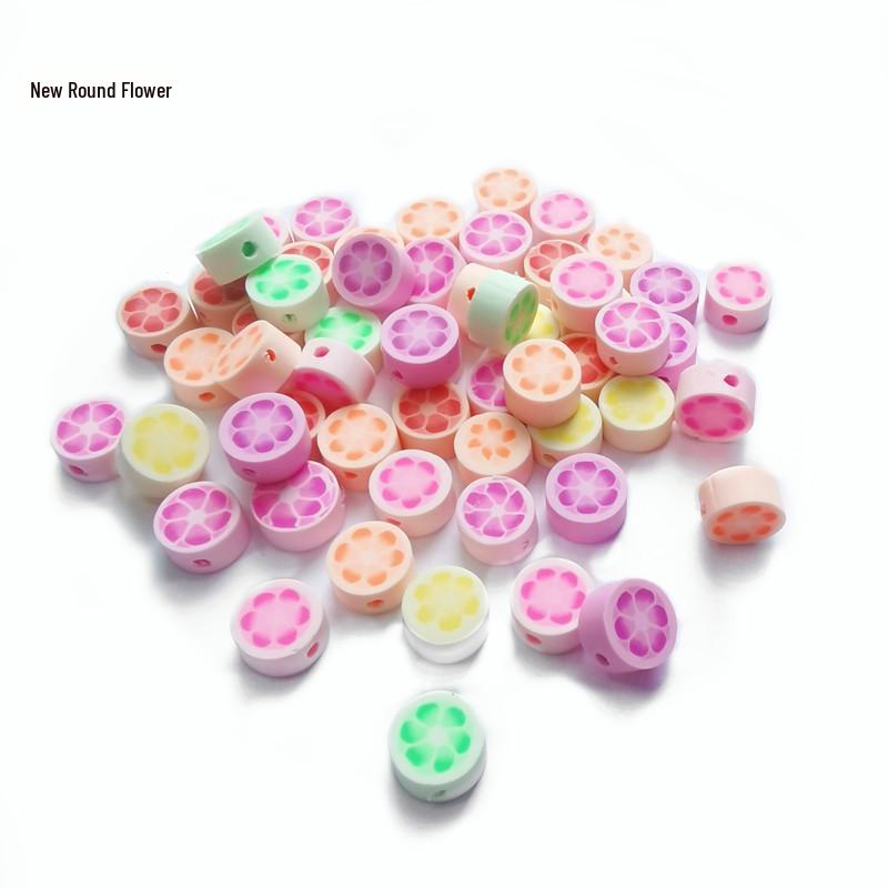 Colorful Fruit & Smiley Face Polymer Clay Beads Bracelet DIY Jewelry Accessories