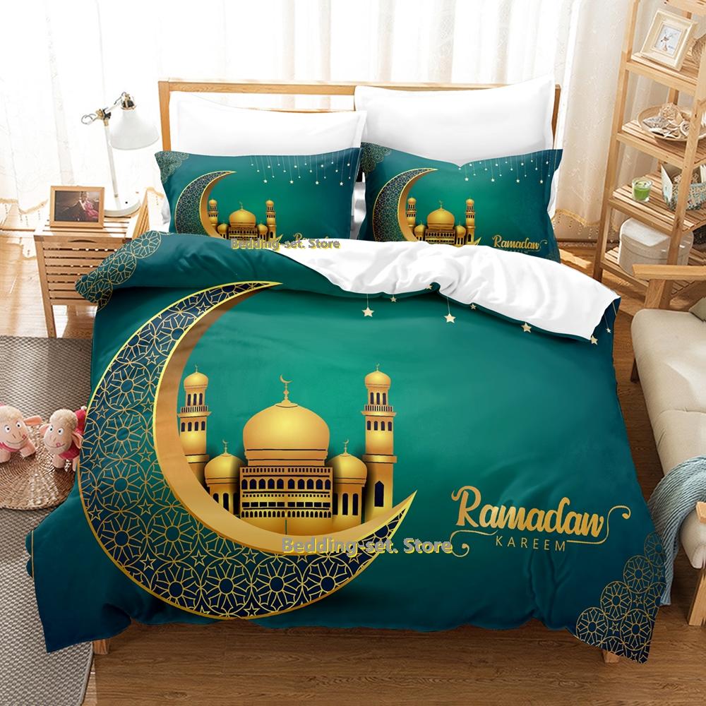 Ramadan Bedding Set Single Twin Full Queen King Size Bed Set Adult Kid Bedroom Duvetcover Sets 3D Print Anime Bed Sheet Set