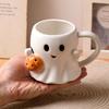Thermotransfer Keramiktassen Set 1/2 Keramik Geister Kürbis Design Tassen 3D Effekt Wasserbecher für Bar Küche für Halloween