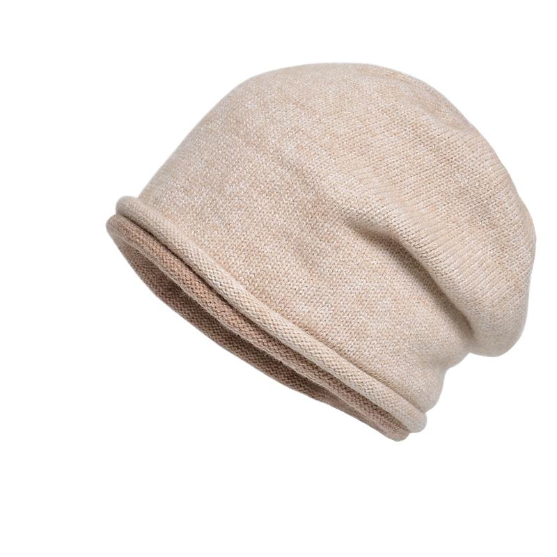 Autumn and winter knitted stacking hat warm ear protector pullover hat children cold hat European and American big head circumference confinement hat
