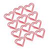 12pcs Red Heart Shape Paper Clips Stainless Steel Transparent Box Stationery Clip Plastic Metal Clips Document Organizing