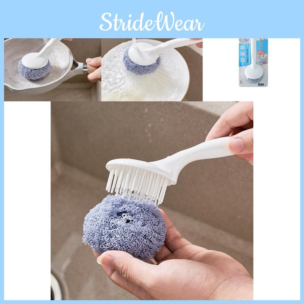Abs Pp Long Handle Dish Scrubber Nano Fiber Cleaning Brush For Kitchen Utensils Pans And