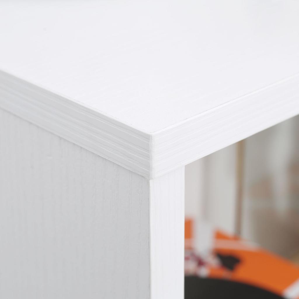 Libreria Bassa in Legno, Mobile Multiuso Design Moderno Bianco con Ripiano Regolabile 40x24x61cm