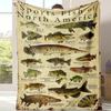 Fish Knowledge Blanket Different Fish And Name Printing for Fishing Enthusiast Machine