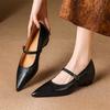 Fashion New Spring/summer Genuine Leather Women Shoes Pointed Toe Shoes for Women Fashion Mary Jane Shoes Internal Elevation Women Pumps